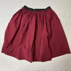 イーハイフンワールドギャラリー　ギャザースカート　ウエストゴム　レッド