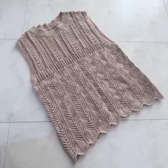 新品/鍵編みノースリーブトップス