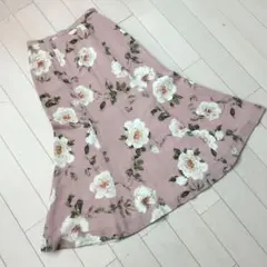 【Sサイズ】インゲボルグ　ピンク フラワープリント マーメイド　スカート