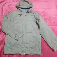 ROXY カーキ系ブルーロゴ入りフード付ジャンパー