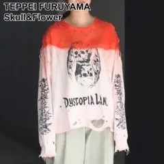 TEPPEI FURUYAMA スカル＆フラワー 骸骨 花柄 ダメージ加工