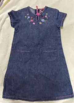 ミキハウス　130 ワンピース　デニム