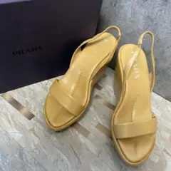 PRADA プラダ ヒール サンダル ベージュ 靴