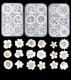 匿名発送♡ シリコンモールド3個セット　お花　フラワー　多種（別売り不可）
