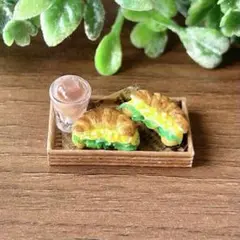 ミニチュア クロワッサンサンド カフェオレ フェイクフード