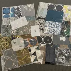 3 ミナペルホネン　はぎれセット　forest tile生地 ros pallo