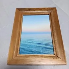 木製シンプル写真額縁&朝焼けの海