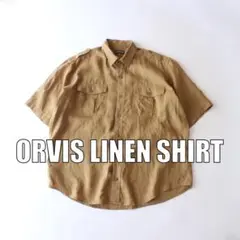 ORVIS リネン 半袖 ブッシュシャツ USA ヴィンテージ　古着【G0224