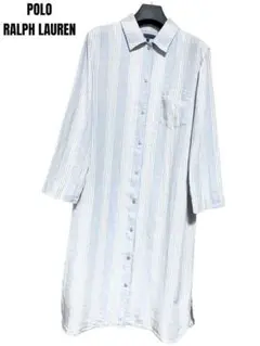 匿名発送 RALPH LAUREN リネンブレンドストライプワンピース サイズL