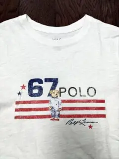 POLO RALPH LAUREN　ポロベア　Tシャツ　XS　白　星条旗
