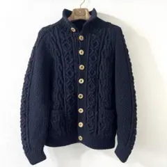 INVERALLAN インバーアラン ランバー ニット カーディガン ネイビー