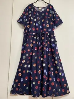 Fillil フィリル　ボタンいろいろ柄　ワンピース　マーブルシュッド好きさん