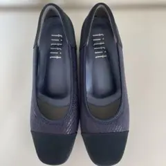 fitfit フィットフィット　撥水　バイカラーパンプス　ネイビー　23.0cm