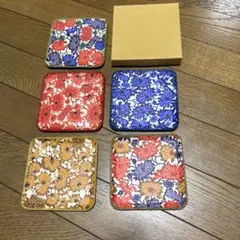和風花柄・お菓子皿・コースター5枚セット　新品未使用