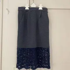Mysty woman ストライプ レース スカート