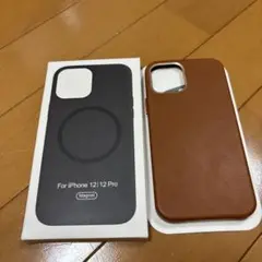 iPhone 12/12 Pro 用レザーケース ブラウン