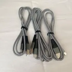 USB TypeCケーブルAndroidUSB3本セット1m/1m/2m 黒
