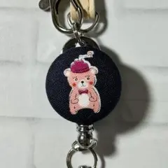 S224　ストラップ付リールキーホルダー　かき氷キョロちゃん