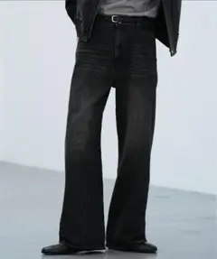 CURVED FLARE DENIM SLACKS 新品未使用　M