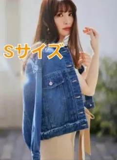 【2023モデル♡】Her lip to クロップドデニムジャケット Мサイズ 2023モデル♡】Her lip to クロップドデニムジャケット Мサイズ