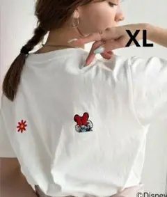 クラシカルエルフ　ミニーマウス刺繍ホワイトTシャツ XL