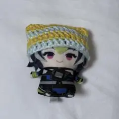 にじぱぺっと にじぱぺ ぬい帽子 猫耳ニット帽 山吹色✖️水色