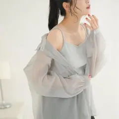夢展望 Newlyme 接触冷感 エアリズム キャミソール インナー グレー