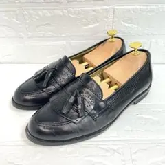 【アッパー美品】LANCEL タッセルローファー モカシン ブラック 24.5