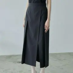 LE CIEL BLEU タックフロントスリットスカート 36 ブラック