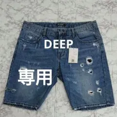 【ディープ/DEEP】ダメージ加工デニムハーフパンツ♪
