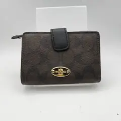 コーチ　折財布　財布　ウォレット　シグネチャー　ブラウン
