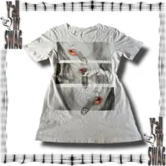 00s y2k 2016 SmokingGirl Print Tee 海外ガール