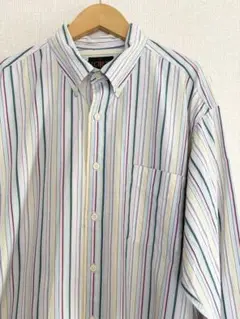 90s J.CREW ストライプ柄長袖シャツ 古着