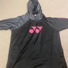 YONEX フード付き長袖ウェア 黒/ピンク