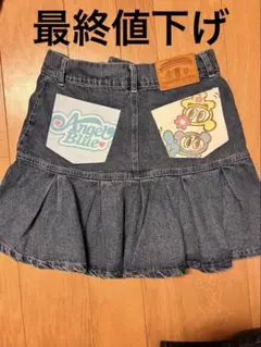 デニム フリル付きミニスカート