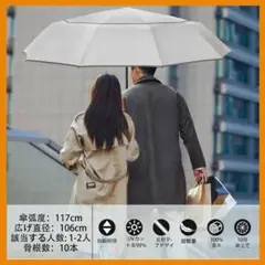 日傘　折り畳み傘　自動開閉　白　ＵＶカット　紫外線対策　UPF50 10本骨