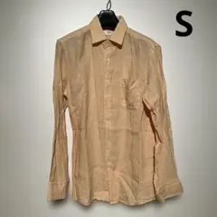 【UNIQLO】長袖リネンシャツ　オレンジ　サイズS　ユニクロ