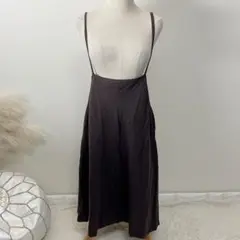 アーバンリサーチ ドアーズ サスペンダーフレアスカート ブラウン