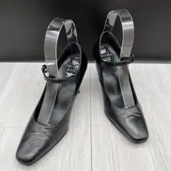 ワコール success walk 21.5 ヒール レザー ブラック