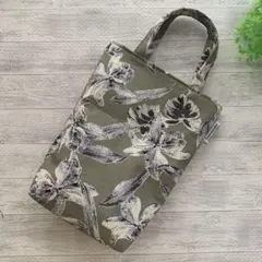 【SALE】handmade ボトルバッグ 縦長トート 水筒バッグ ミニトート