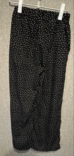 水玉模様ワイドパンツ 黒白