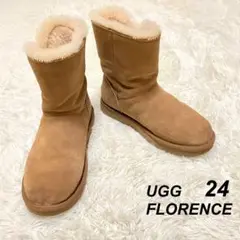 【良品】UGG FLORENCE ムートンブーツ サイドジップ