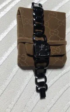 グッチGUCCI YA125.5 稼働良品 ブラックGフェイス レディース腕時計