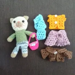ねこ　ハンドメイド　あみぐるみ　猫　ネコ　着せ替え　人形　ぬいぐるみ