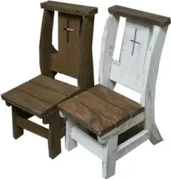 ミニ　チャーチ チェア　木製カントリーチェア 2個セット