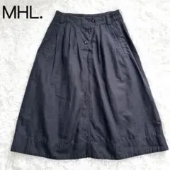 極美品 2022年 MHL. コットンヘンプ アシンメトリー スカート 黒 M