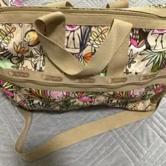 レスポートサック　ボストンバッグ　旅行バッグ　鳥柄 ボタニカル柄 鍵無し