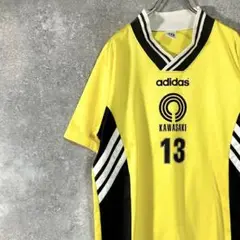 adidas　サッカーウェア　半袖　イエロー　川崎　13番　ロゴ