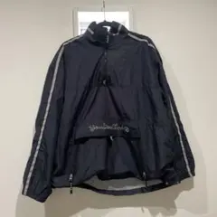 ネイビー ナイロン ハーフジップジャケット