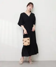 新品＊natural couture 涼しげワッシャーカシュクールワンピース